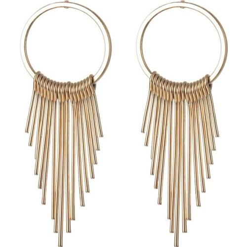 2020 New Boho Statement Round Alloy Star Tassel Dangle Earrings for women
