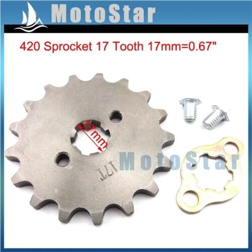 420 17mm 17 Tooth Front Chain Sprocket Gear For 50cc 70cc 90cc 110cc 125cc 140cc 150cc 160cc ATV Quad Pit Dirt Bike