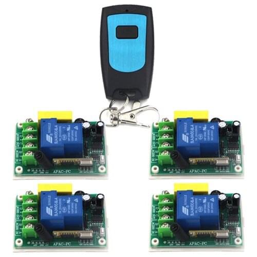 Remote Control Switches AC 220V 30A Relay Receiver Waterproof Transmitter 4pcs Wireless Switch 315/433 Learning Code SKU: 5314