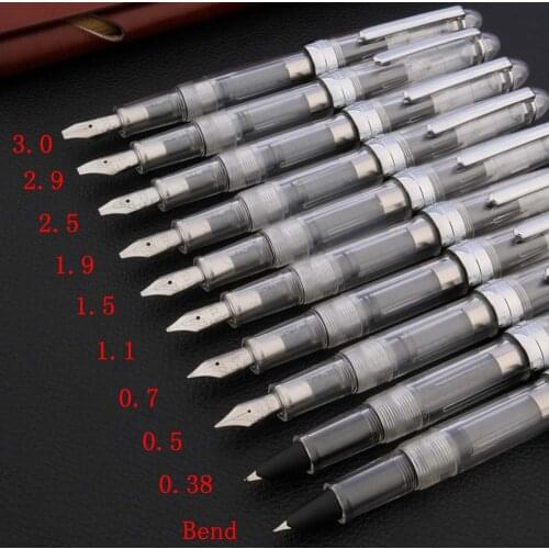 High Quality 992 Fountain Pen Transparent White SPIN Duckbill Gothic Parallel Flat Tip Calligraphy School Office Stationery