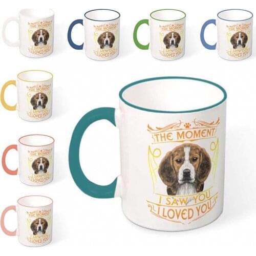 Cute Puppy Series Mug Beagles Prints Ceramic Mugs Coffee Cup Milk Cup Colorful Unique Design Handle Creative Mug Customable Mugs