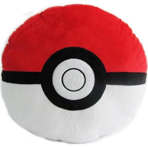 Cartoon Pokeballs Design Back Cushion Pillow Plush Toys Pokemoned Pokeballs Stuffed Toys Dolls Room Decoration Gifts for Kids