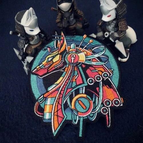 Anubis Ancient Egyptian Mythology Grim Reaper Colorful PVC Patch Soul Guardian Tactical Armband Embroidered Velcro DIY Decor
