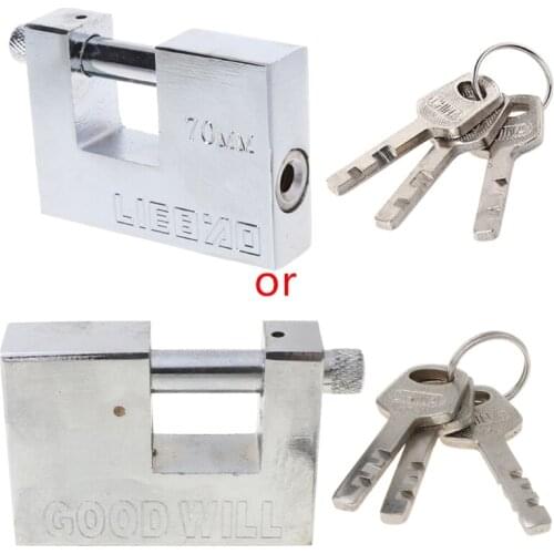 Steel Burglar Padlock Security Safety Lock Antique Horizontal Opening