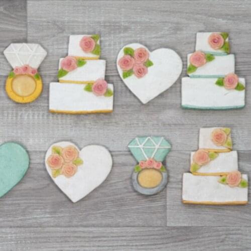 Wedding Diamond Flower Cookie Mould Silicone Mold Fondant Cake Decorating Tool Gumpaste Sugarcraft Chocolate Forms Bakeware Tool