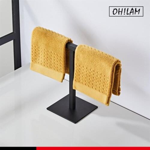 T-Shape Towel Bar Rack Stand Hand Towel Holder and Accessories Jewelry Stand Tower Bar for Bathroom Kitchen Vanity Countertop