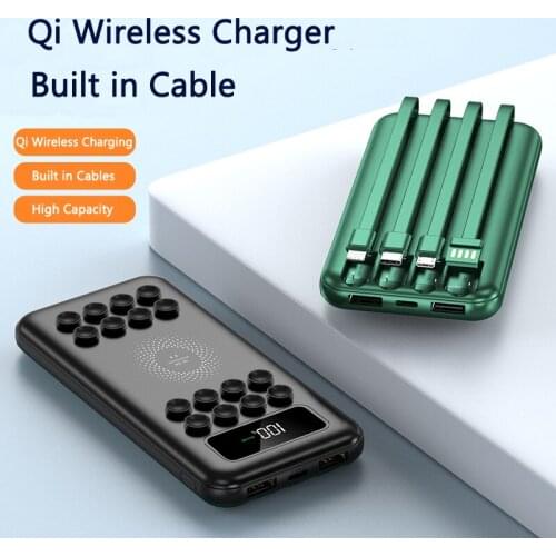 Power Bank 20000mAh 10000mAh Magnetic Qi Wireless Charger Powerbank Built in Cable for iPhone 12 Xiaomi mi Samsung S20 Poverbank