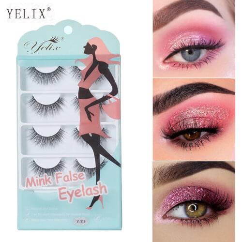 Yelix 5 Pairs False Eyelashes Natural Makeup 3d Mink Lashes Long Wispy /Natural/Fluffy Reusable Eye Lashes faux cils