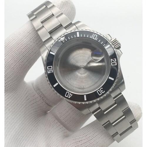 Watch parts stainless steel high quality 40mm case sapphire glass perspective / solid back cover for ETA 2813 st1612 Miyota 8215