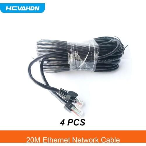 Value 4 pcs 20M 65ft cat5 Ethernet Network Cable RJ45 Patch Outdoor Waterproof LAN Cable Wires For CCTV POE IP Camera System