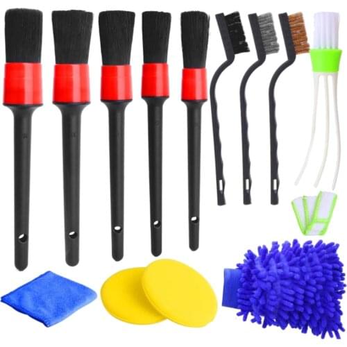 1Set Car Cleaning Brush Set Cleaning Wheels Tire Interior Exterior Brushes