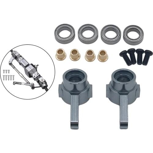 1 Pair 1:16 RC Alloy Front Axle Steering Cup with 4pcs Bearing for WPL MN D90 D91 MN99S JJRC Crawler Buggy Upgrade Parts
