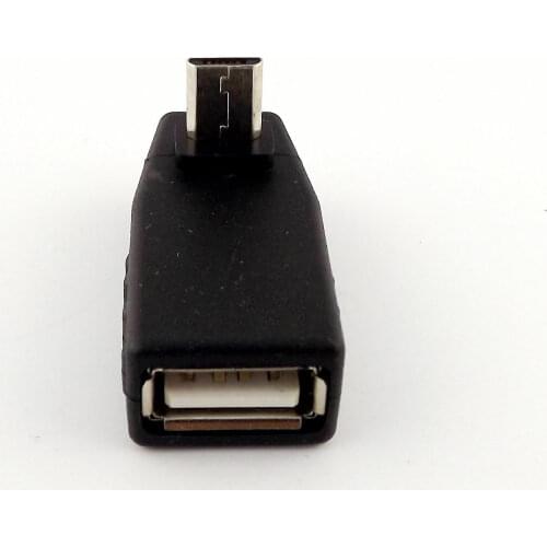 10pcs Down Angle 90° Micro USB 5 Pin B Male Plug To USB 2.0 A Female OTG Host Adapter