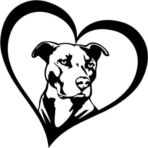 15.2*15.2CM PITBULL HEART Animal Car Stickers Decals Creative Fashion Car Styling Decoration Accessories C6-1372