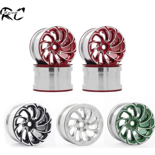 4Pcs Aluminum Alloy 2.2 Inch Wheel Rims 12mm Hex Hub for 1/10 RC Crawler Off Road Car Axial Yeti SCX10 Wraith Traxxas TRX4 CC01