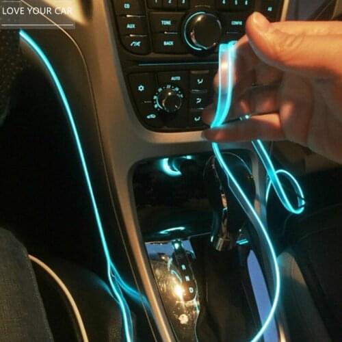 5m car interior accessories atmosphere lamp EL cold light line with USB DIY Decorative Dash board Console Auto LED Ambient Light