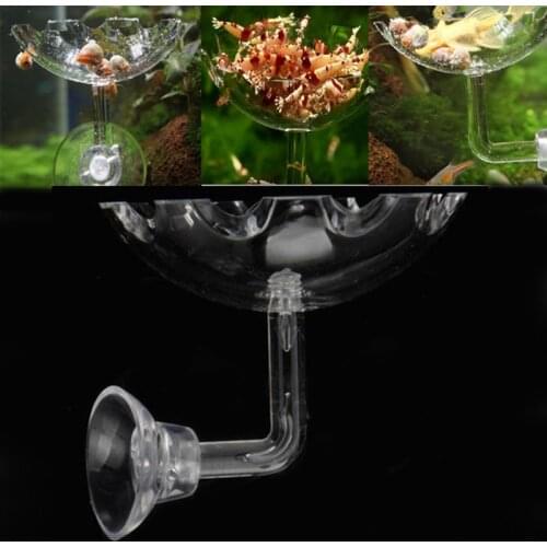 Aquarium Feeding Tool Fish Tank Transparent Acrylic Floating Bowl with Silicone Sucker for Shrimp Fish Feeding Food Container