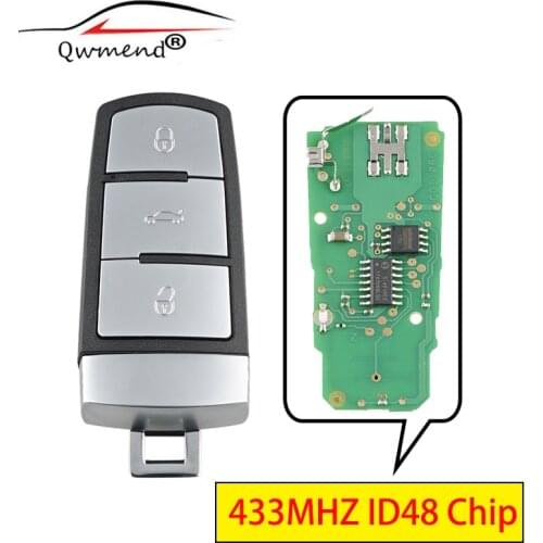 3C0959752BA Car Remote Key for VW /Passat B6 3C B7 Magotan CC 2006-2011 433MHZ Smart Car Key Fob ID48 Chip
