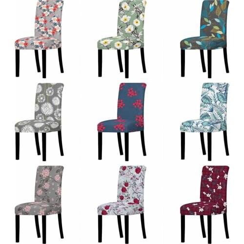 Floral Style Printing Stretch Chair Cover for Dining Room Anti-Dust For Wedding Dining Room Office Banquet Chairs Covers