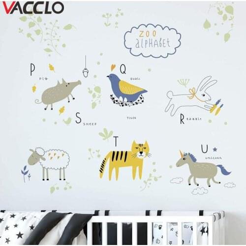 Vacclo Inkjet Animal Park Childrens Room Wall Decoration Stickers Cartoon Animals Wall Stickers for Kids Room Home Decorations