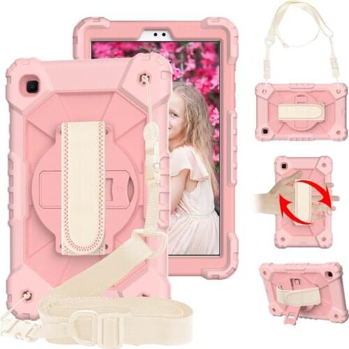 For Samsung Tab A7 Lite 8.7 T225 T220 2021 Full Body Protective Cover for A 8.0 T290 T295 Tablet 360 Rotating Stand Case Strap