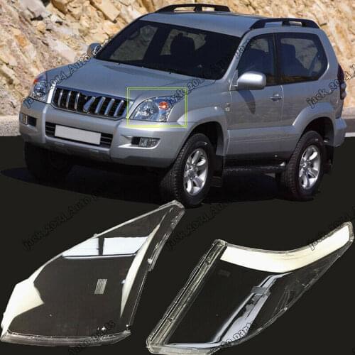 For Toyota LAND CRUISER PRADO FJ120 2pcs/set Cover Lens Headlights Set+glue Left and right 2003 2004 2005 2006 2007 2008