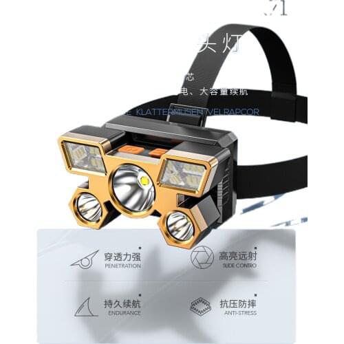 The head-mounted headlight glare charging led bright lights for night fishing light fishing ultra compact xenon lamp