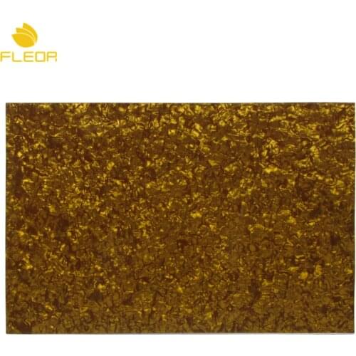 FLEOR Brown Pearl Celluloid Electric Bass Guitar Pickguard Blank Material Sheet Scratch Plate 430x290x2.3mm for Guitar Parts