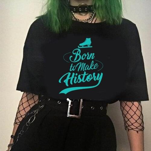 Yuri On Ice Born To Make History Tshirt Short Sleeve Hip Hop Streetwear Sudaderas Tees