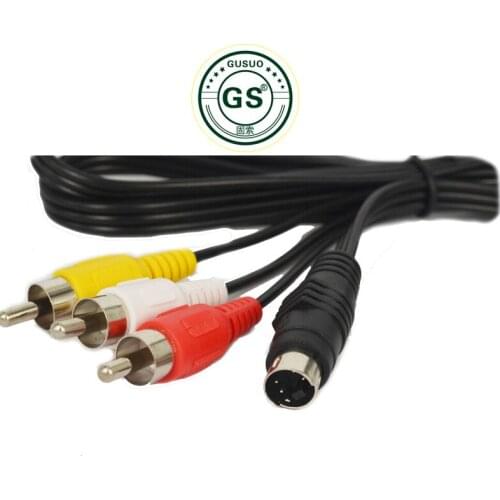 GuSou S-VIDEO 4 PIN 4P Male to 3 RCA Male/Female COMPONENT FOR TV ADAPTER AV Cable