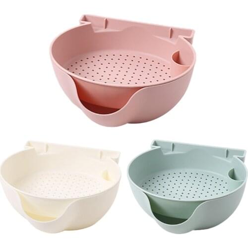 Creative Plastic Lazy Snack Bowl Dish Double Layer Fruit Drain Basket Vegetable Washing Strainer with Phone Holder Garbage