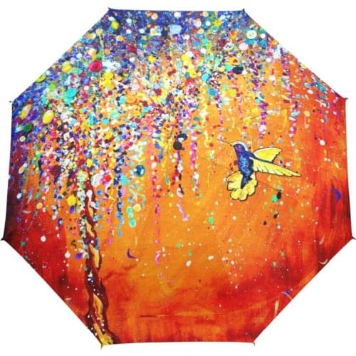 Creative Colorful Hummingbird Umbrella Anti-uv Sun Protection Umbrella Bird 3 Folding Gift Sunny Rainy Umbrellas For Women