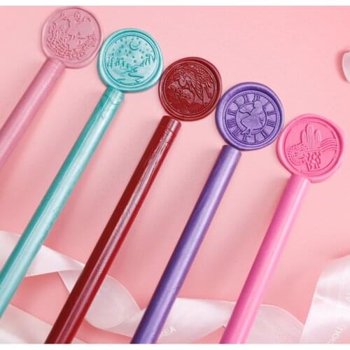 Round Seal Wax Stick Wax Seal Stamps for Wedding Party Invitation Card Sealing Stripes Seal Dedicated Christmas Decoration Gift