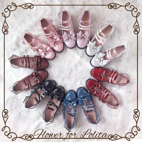 Sweet lolita shoes vintage round head flat heel women shoes cute bowknot cross bandage kawaii shoes loli cosplay kawaii girl