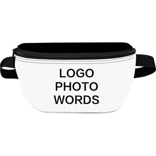 Custom Your Logo/Image Waist Bag DIY Photo Belt Bags For Running Polyester Fanny Packs Unisex Sport Phone Money Banana Bag Pouch