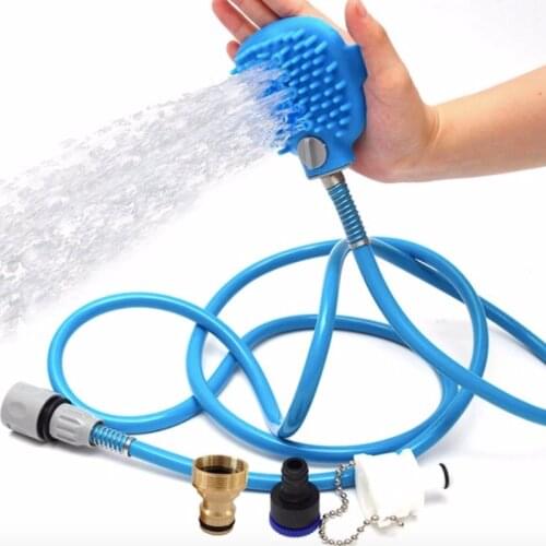 Pet Bathing Tool Pet Shower Sprayer Scrubber One Shower Bath Tub Outdoor Garden Hose Compatible Dog Cat Horse Grooming Tool