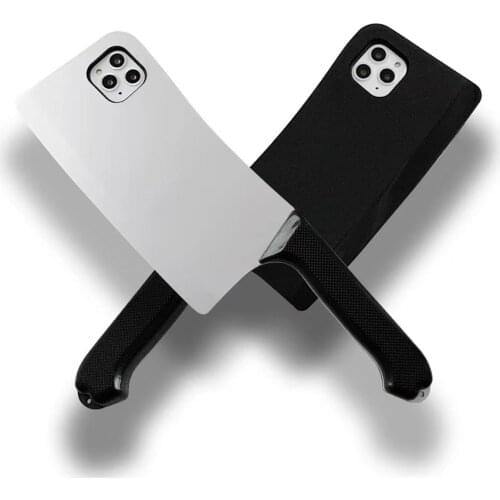 INS cute Funny Kitchen knife phone case For iphone 11 Pro XR X XS Max 7 8 plus luxury Creativity 3D Silicone Soft cover cases