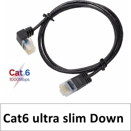 Superfine Ultra Slim Cat6 Ethernet Cable RJ45 Right Left Up Down 90 Degree Angle UTP Network Patch Cord Cat6a Lan Short Cable