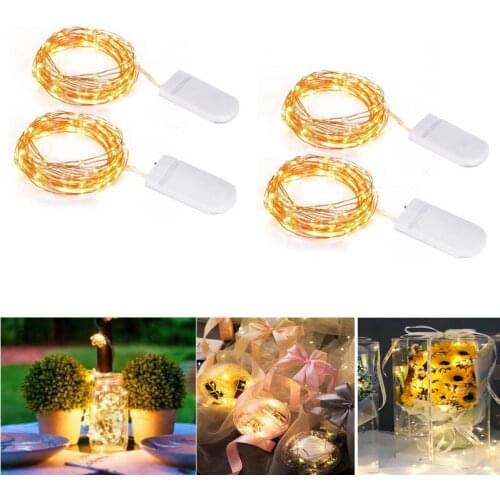 10 pcs LED Fairy String Lights Battery Operated LED Copper Wire String Lights Outdoor Waterproof Bottle Light For Bedroom Decor