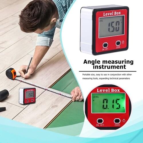 Angle Measuring Instrument 360 Degree LCD Level Box Gauge Angle Meter Finder Protractor Magnetic Inclinometer Measuring Tools