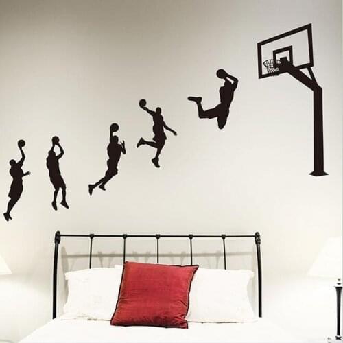 Basketball Players Laup Wall Sticker Vinyl Handmade Wall Decals for Kids Rooms Nursery Decoration Sport Decals For Boy Room 6890