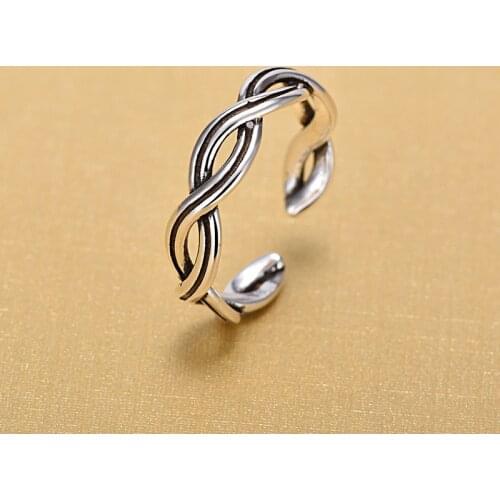 Vintage Accessories 925 Sterling Silver Rings Weave Open Rings For Women New Mothers Day Bridesmaid Gifts
