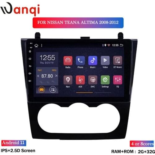 Wanqi 2G RAM 32G ROM Android 8.1 9 inch HD GPS Navigation Car Radio for 2008-2012 Nissan Teana ALTIMA (MT) WIFI USB BT NO DVD