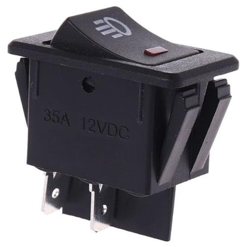 X7AE 12V 35A Universal Car Fog Light Rocker Switch Red LED Dash Dashboard 4Pins