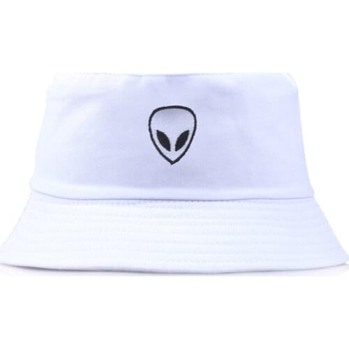 Alien pattern Bucket Hat Unisex Foldable embroidery Cap Hip Hop Gorros Men Summer Caps Women Panama Fishing Bucket Hat