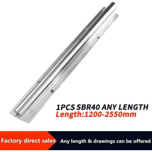 1Set SBR40 1200mm-2550mm fully supports linear slide shaft bearing cnc parts
