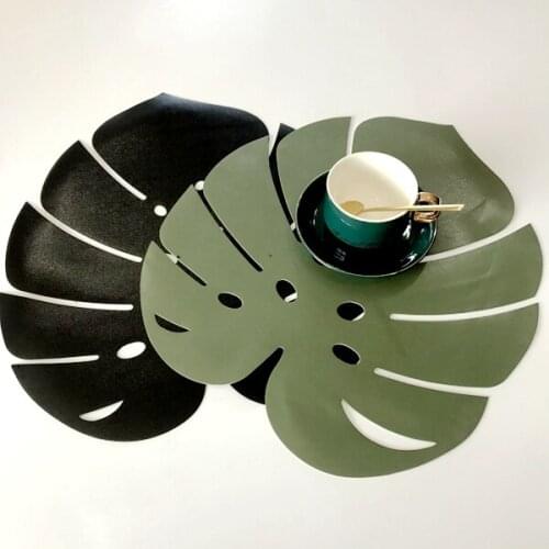 1PCS Turtle Leaf Placemat Artificial Insulation Non-slip Tableware Home Western anti-hot plate Table Kitchen Decor Mats