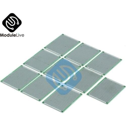 10PCS Double Dual Side Prototype PCB nned Universal Breadboard 5x7 cm 50mmx70mm