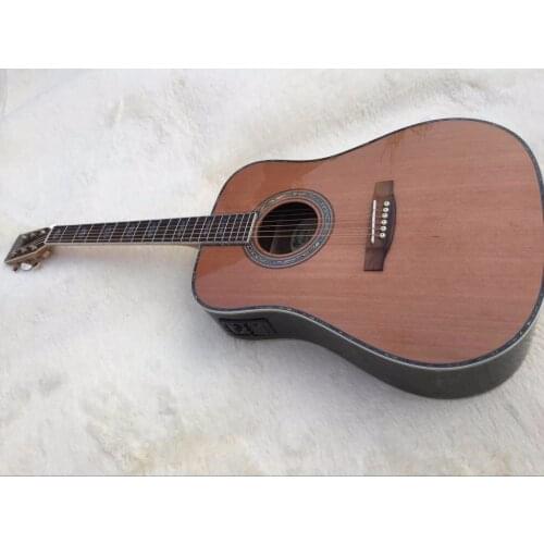 2018 New + Factory + OEM acoustic guitar red pine acoustic electric guitar round body classic acoustic guitar solid cedar top
