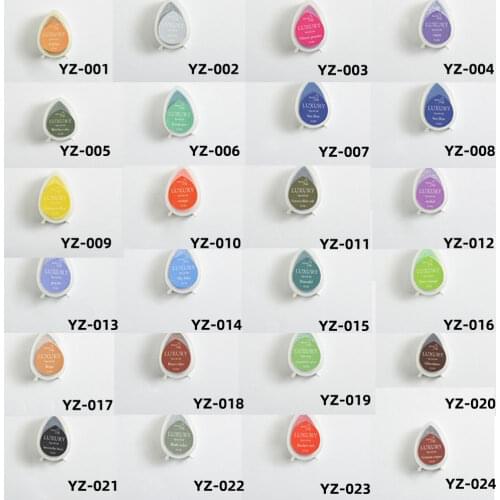 24 colors Pigment Ink Pad Water Drop Pearl Powder Painting Colors Inks For DIY Scrapbooking Stamping Craft Decor